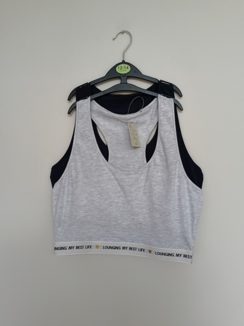 2-pack topów sportowych George • Szary + Granat • NOWE z metką • Rozmiar 12–14 (40–42)