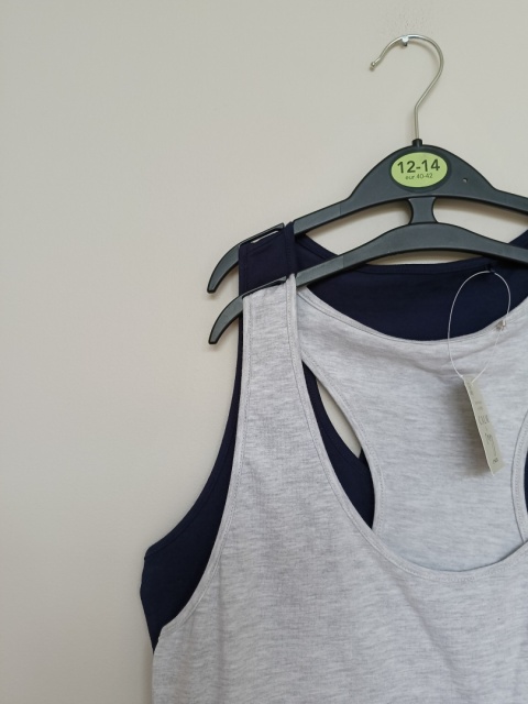 2-pack topów sportowych George • Szary + Granat • NOWE z metką • Rozmiar 12–14 (40–42)