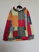 Bluza z kapturem w kolorowy patchwork – rozmiar M