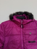 Kurtka zimowa damska Drywash fioletowa z kapturem, ocieplana M