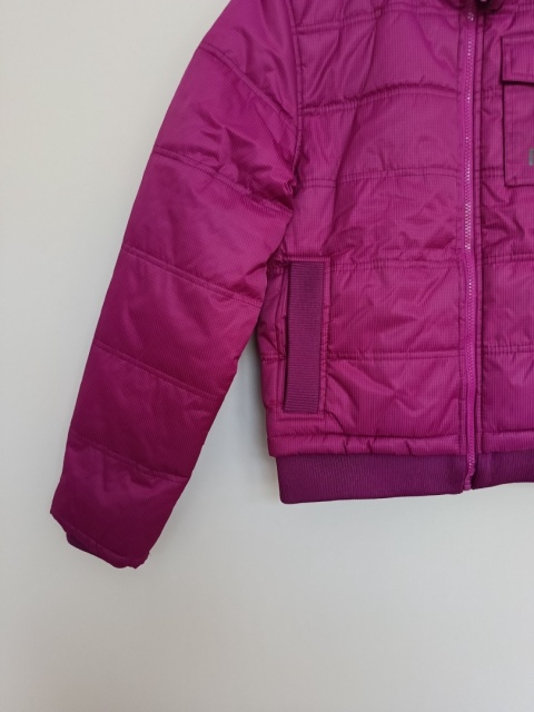 Kurtka zimowa damska Drywash fioletowa z kapturem, ocieplana M
