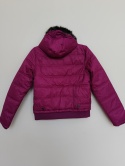 Kurtka zimowa damska Drywash fioletowa z kapturem, ocieplana M