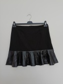 Nowa spódnica damska Top Secret czarna z falbaną eco skóra mini 40