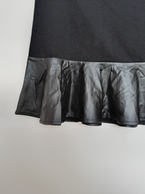 Nowa spódnica damska Top Secret czarna z falbaną eco skóra mini 40