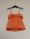 Pomarańczowy top z falbaną na ramiączkach – OBJECT – rozmiar M
