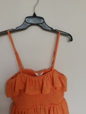 Pomarańczowy top z falbaną na ramiączkach – OBJECT – rozmiar M