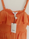 Pomarańczowy top z falbaną na ramiączkach – OBJECT – rozmiar M