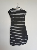 SHEIN – czarna sukienka w paski z kołnierzykiem rozmiar M