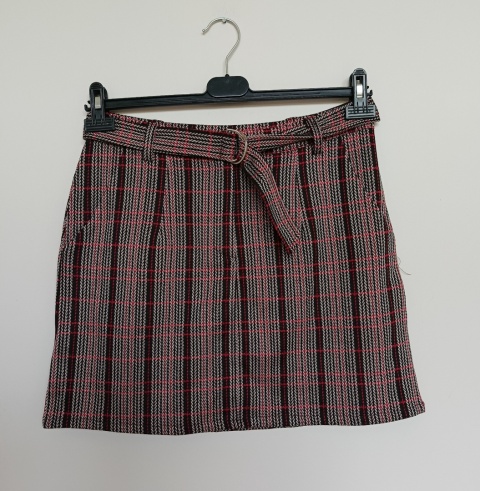 Spódnica w kratę z paskiem Brave Soul – rozm. M