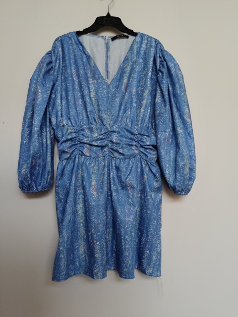 Sukienka Wellin M – niebieska, drapowana