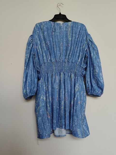 Sukienka Wellin M – niebieska, drapowana