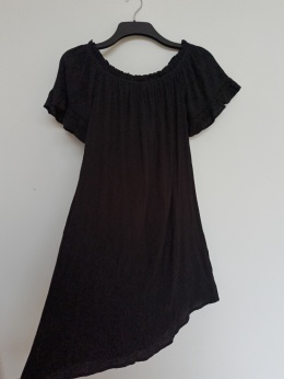 Sukienka damska czarna hiszpanka z falbanką S – wiskoza