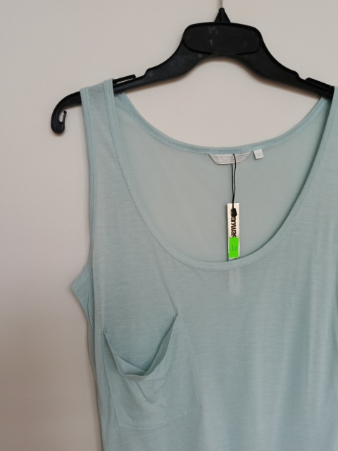 TOP SECRET – Miętowy top z kieszonką M • 100% modal