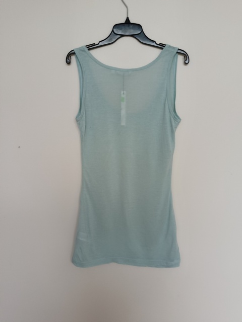 TOP SECRET – Miętowy top z kieszonką M • 100% modal