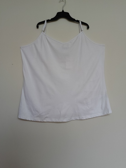 Top Zizzi Biały na Ramiączkach – 100% Bawełna, Plus Size XXL