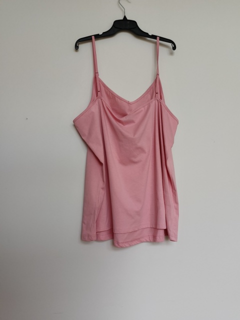 Top Zizzi Różowy na Ramiączkach – 100% Bawełna, Plus Size XXL,