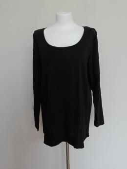 ZIZZI – Czarna bluzka z długim rękawem S • 100% bawełna • klasyczna i wygodna