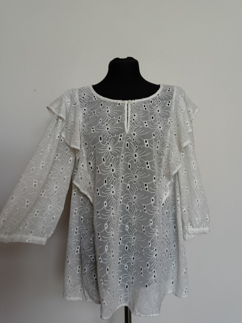 Zizzi biała bluzka ażurowa M – delikatna, kobieca