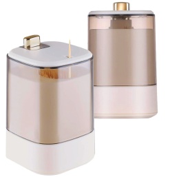 Automatyczny pojemnik na wykałaczki – dozownik higieniczny biało-złoty