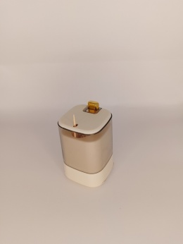 Automatyczny pojemnik na wykałaczki – dozownik higieniczny biało-złoty