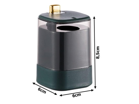 Automatyczny pojemnik na wykałaczki – higieniczny dozownik zielono-złoty