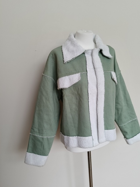 Bawełniana kurtka damska z ociepleniem – zielona, XS, nowa