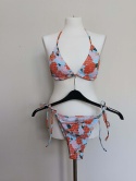 Bikini damskie SHEIN wiązane kolorowe kwiaty marszczone rozmiar L