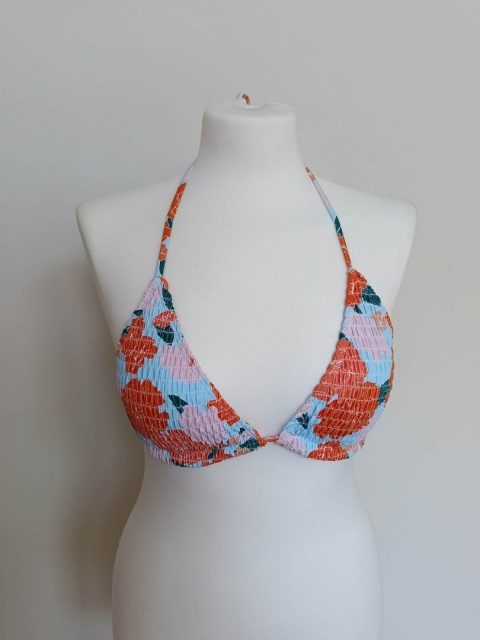 Bikini damskie SHEIN wiązane kolorowe kwiaty marszczone rozmiar L