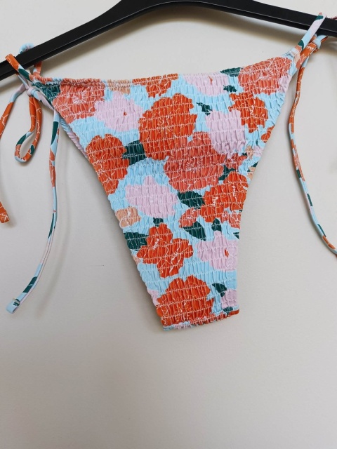 Bikini damskie SHEIN wiązane kolorowe kwiaty marszczone rozmiar L
