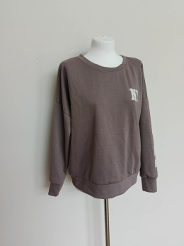 Bluza damska oversize NY taupe – kawa z mlekiem New York Made in Italy