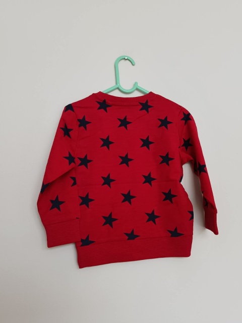 Bluza dziecięca czerwona w granatowe gwiazdy 2–3 lata