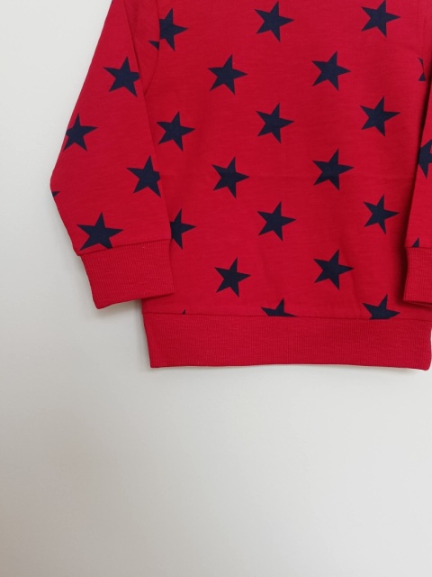 Bluza dziecięca czerwona w granatowe gwiazdy 2–3 lata