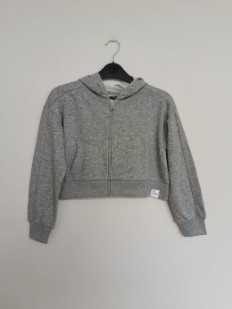 Bluza dziewczęca George 6–7 lat 116–122 cm szara krótka bluza z kapturem