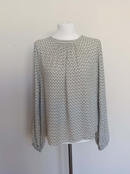 Bluzka damska C&A 100% wiskoza wzór geometryczny rękaw długi luźna r.40