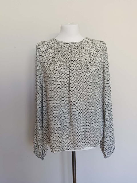 Bluzka damska C&A 100% wiskoza wzór geometryczny rękaw długi luźna r.40