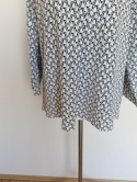 Bluzka damska XL biało-czarna wzorzysta luźna elegancka rękaw 3/4