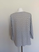 Bluzka damska XL biało-czarna wzorzysta luźna elegancka rękaw 3/4