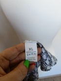 Bluzka damska XL biało-czarna wzorzysta luźna elegancka rękaw 3/4