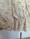 Bluzka damska NOTES DU NORD kremowa w złote róże elegancka kopertowa r.40