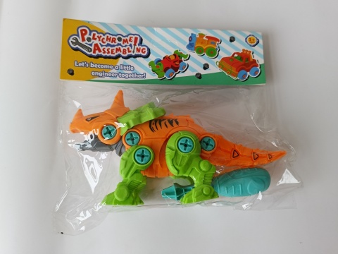 Zabawka dinozaur do skręcania z śrubokrętem 3+