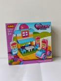 Klocki SWEET HOME JUMEI – domek z figurkami i pojazdem, 34 elementy, 3+