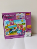 Klocki SWEET HOME JUMEI – domek z figurkami i pojazdem, 34 elementy, 3+