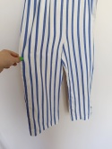 Kombinezon damski w paski niebiesko-bialy na ramiaczkach letni z falbana XS/S