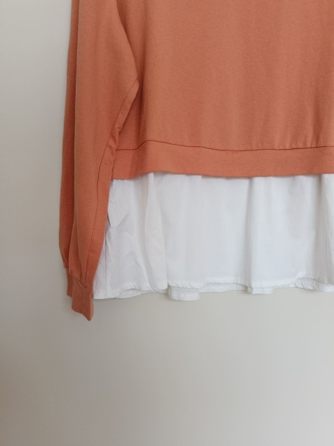 Komplet dresowy damski BEI BEI & FASHION – brzoskwiniowy | Bluza + spodnie | Nowy