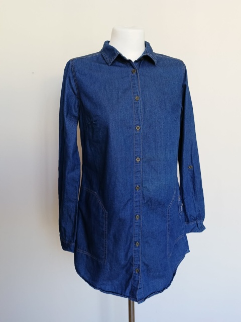 Koszula damska jeansowa Carry Camel 100% bawełna długa koszula denim S