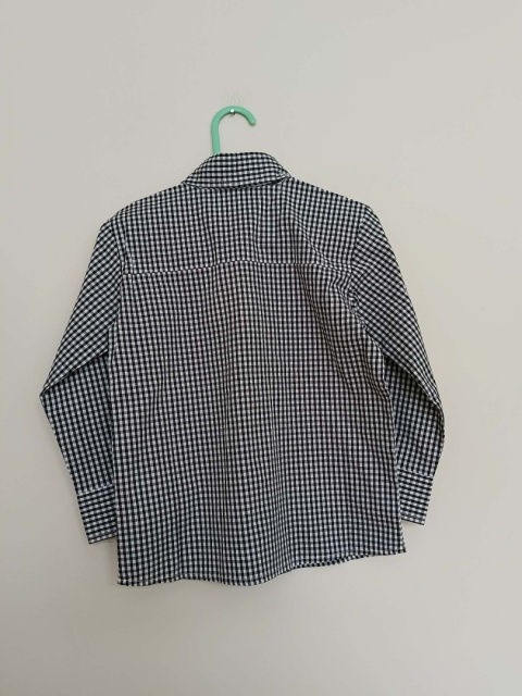 Koszula dziecięca w kratkę czarno-biała BIENZOE – bawełniana – nowa z metką – 4–5 lat