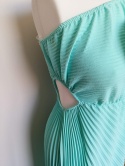 Miętowa sukienka damska plisowana asymetryczna na jedno ramię Made in Italy nowa z metką