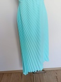 Miętowa sukienka damska plisowana asymetryczna na jedno ramię Made in Italy nowa z metką