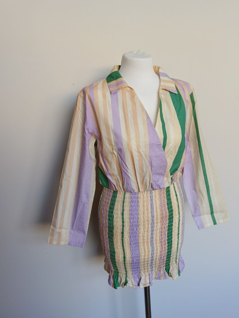 OBJECT – kolorowa sukienka kopertowa rozmiar M