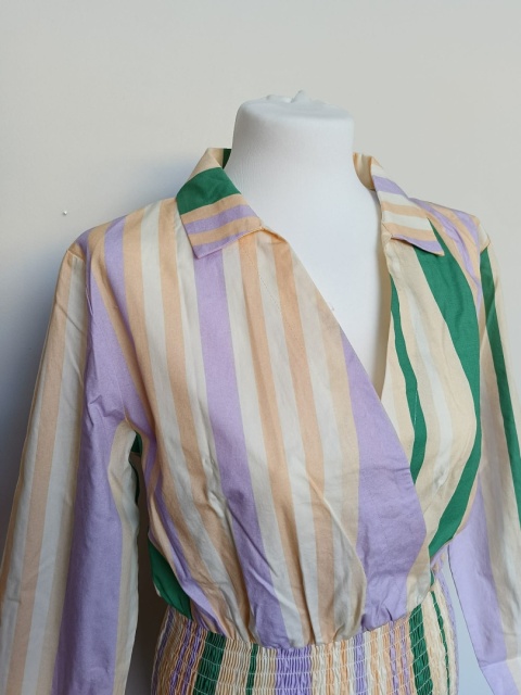 OBJECT – kolorowa sukienka kopertowa rozmiar M